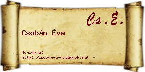 Csobán Éva névjegykártya
